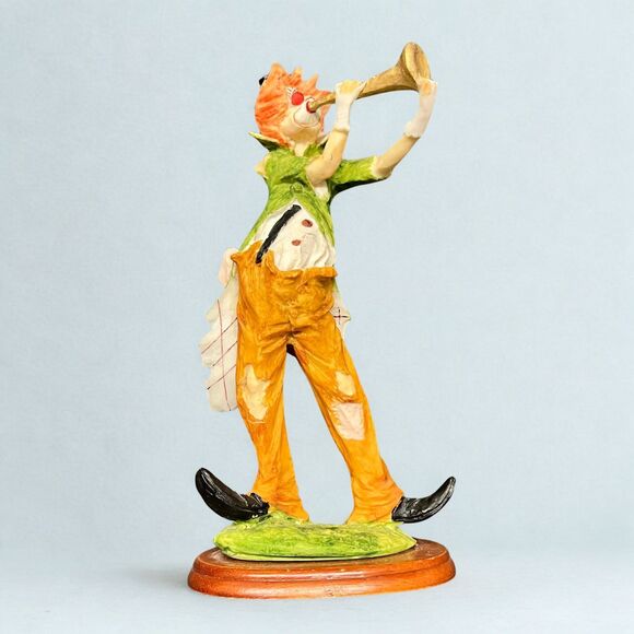 Vintage Pucci Arnart Hobo Clown Figurine Playing Trumpet Ex Condition Rare 1984 - Picture 1 of 6